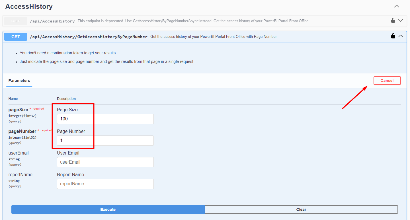 API execute endpoint