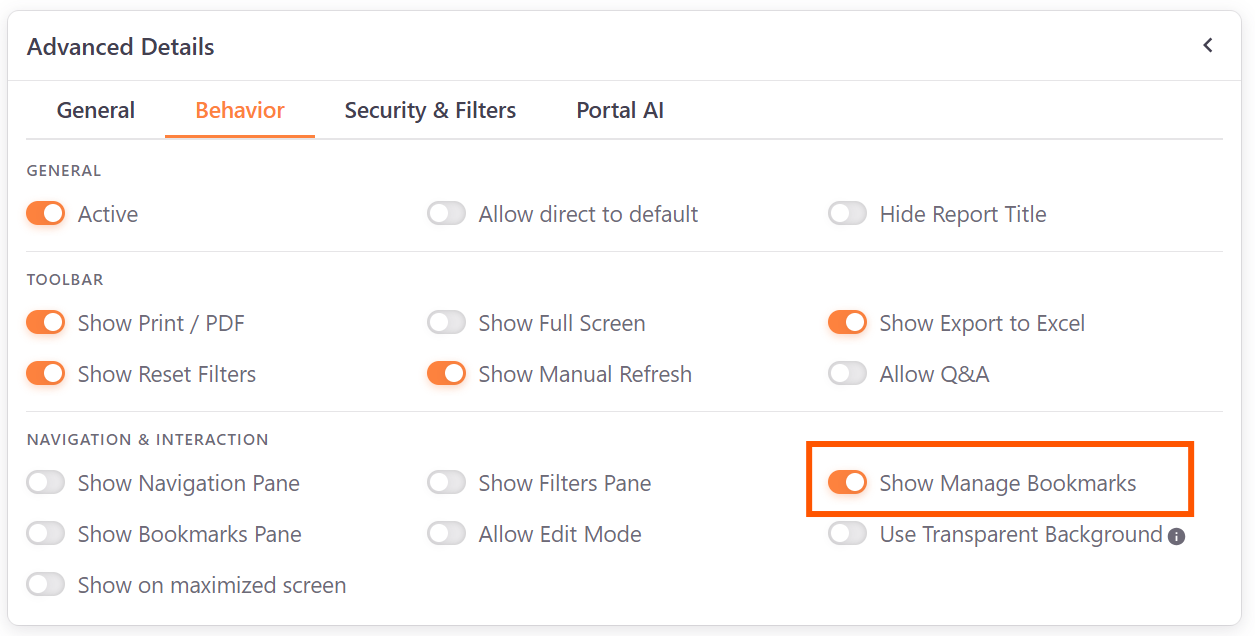 Allow Bookmarks setting