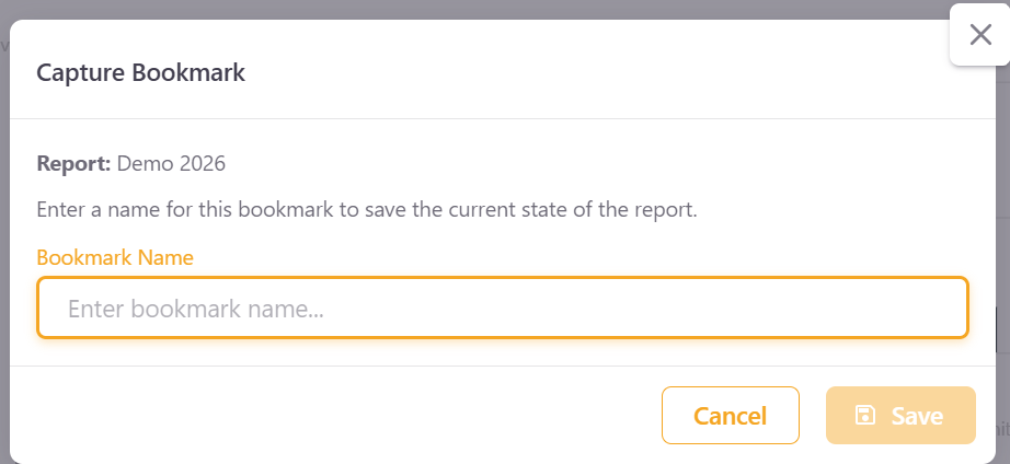 Bookmark capture dialog