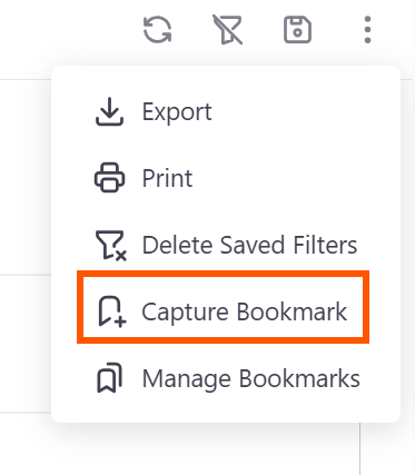 Create Bookmark button