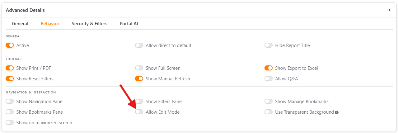 Allow Edit Mode setting