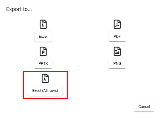 Export to Excel option