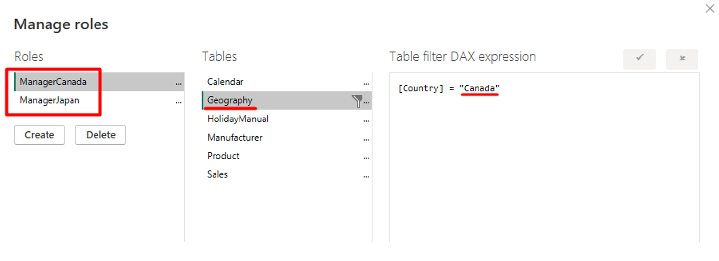 Static RLS roles in Power BI Desktop