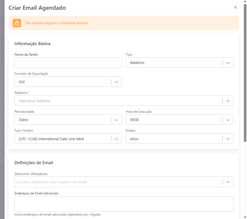 Create Scheduled Email - basic settings