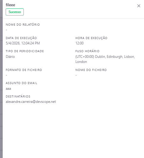 Scheduled Emails history details