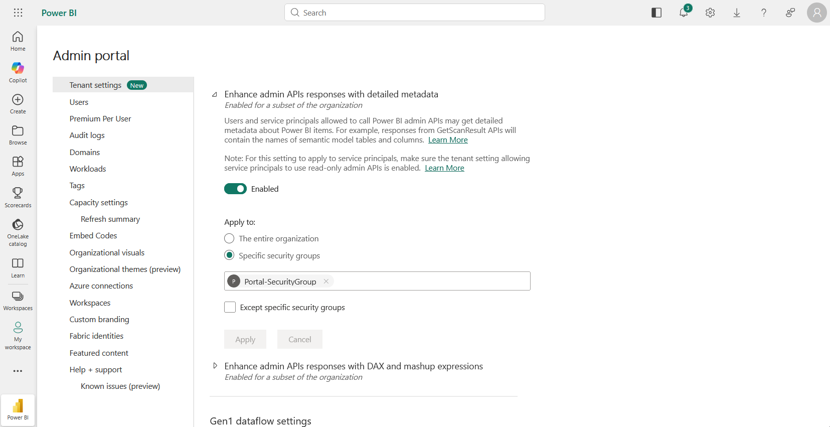 Enhance admin APIs responses with detailed metadata setting