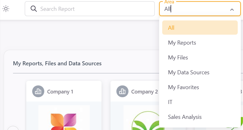 Switch between areas