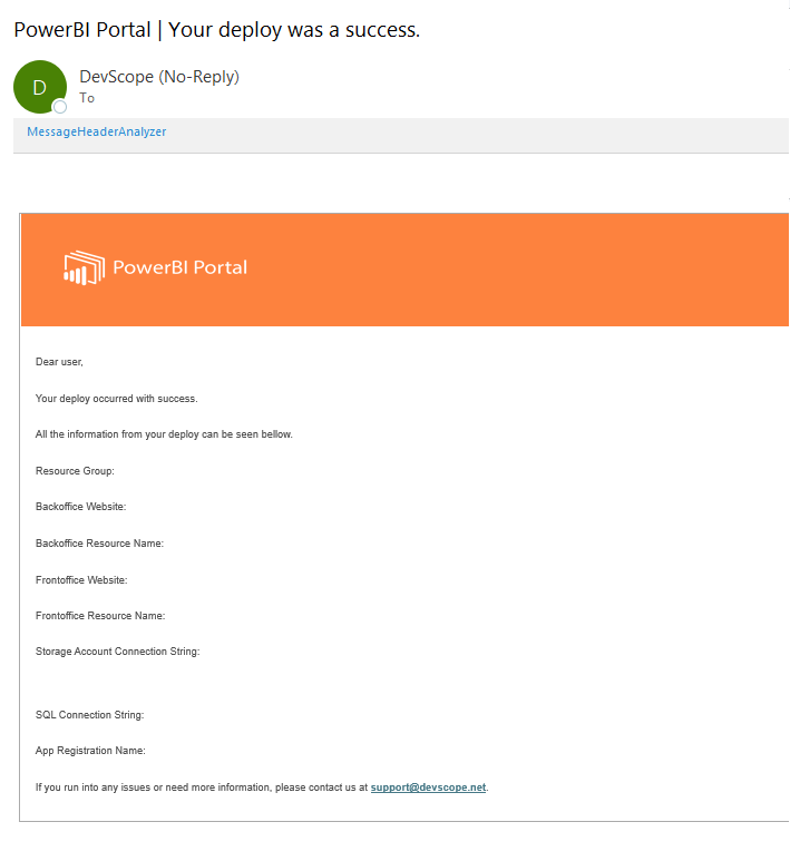 Deploy success email