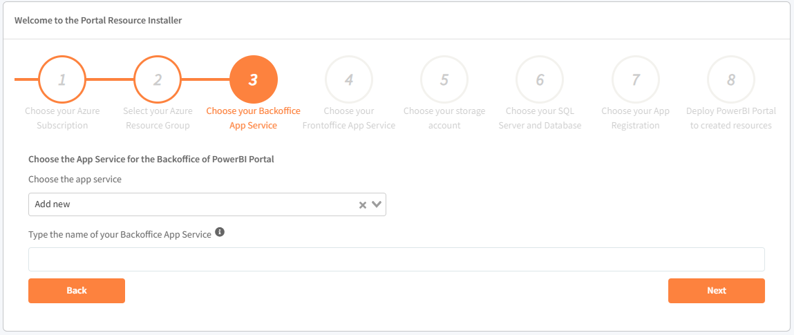 Step 3 – Backoffice App Service