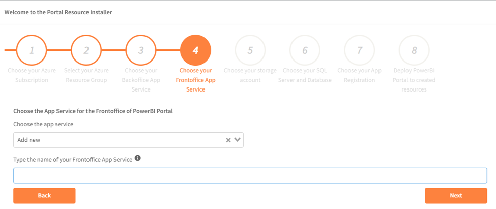Step 4 – Frontoffice App Service